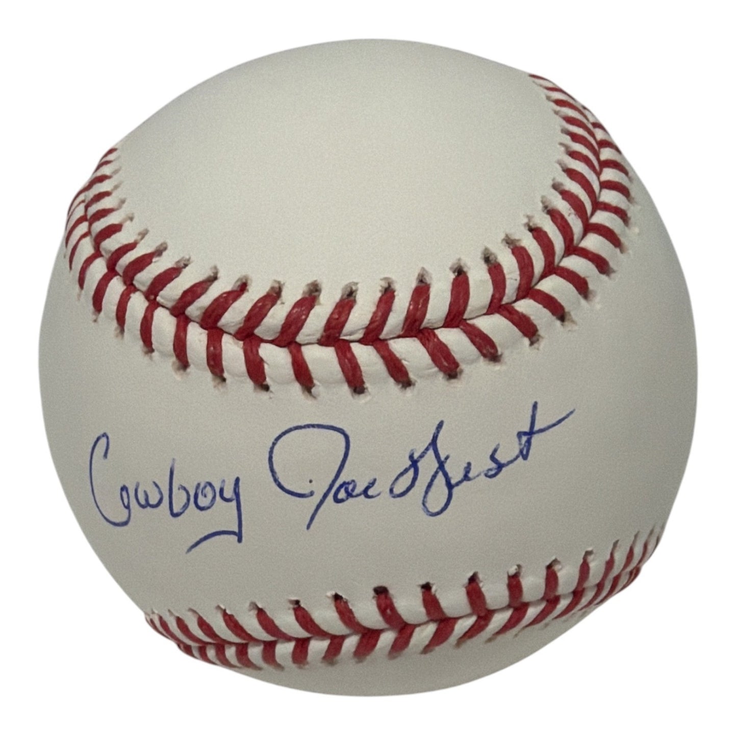 Joe West Autographed Official Major League Baseball with "Cowboy" Inscription