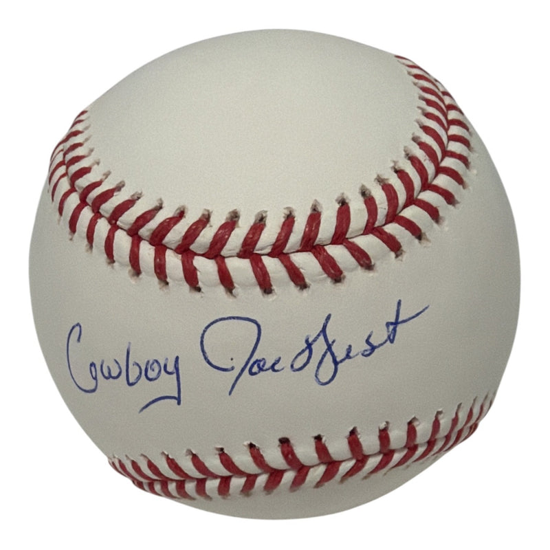 Joe West Autographed Official Major League Baseball with "Cowboy" Inscription