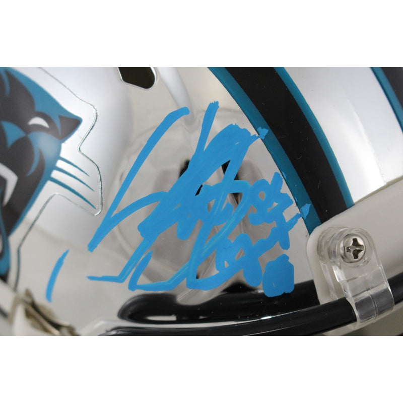 Steve Smith Autographed Carolina Panthers Chrome Mini Helmet