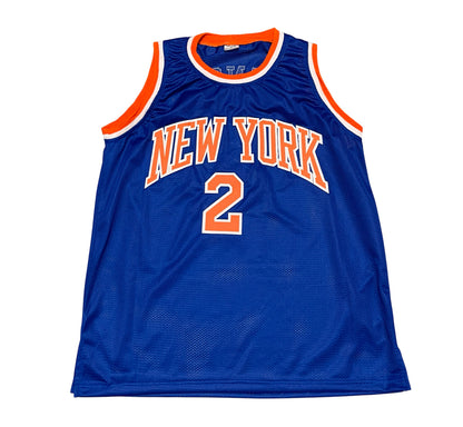 Larry Johnson Signed New York Knicks Custom Jersey Beckett COA