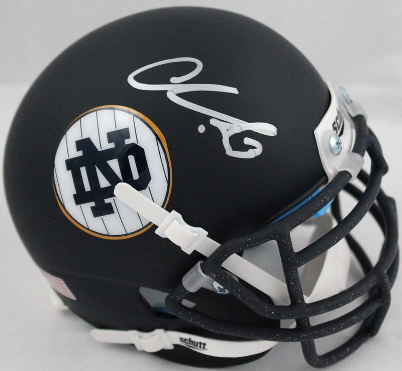 Chase Claypool Autographed Notre Dame Blue Alternate Mini Helmet