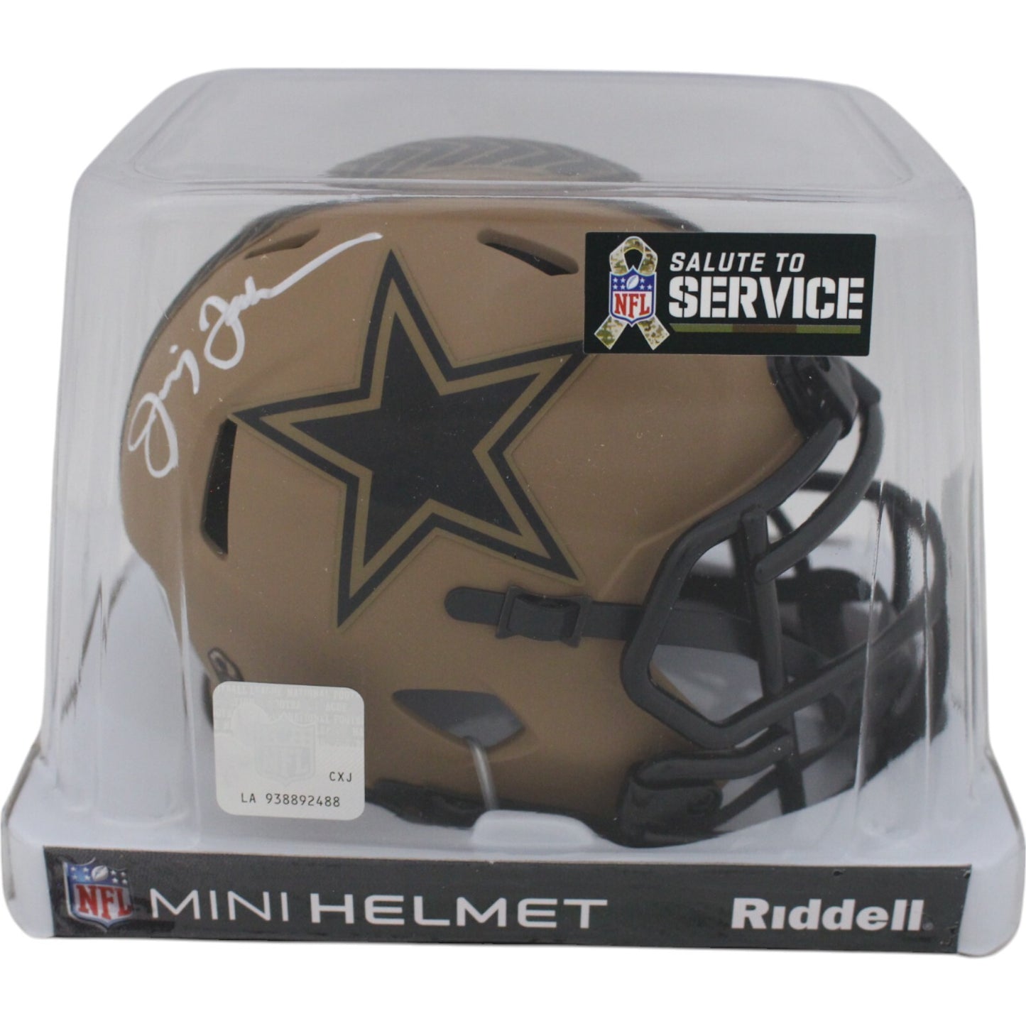 Jimmy Johnson Autographed Dallas Cowboys 2023 Salute to Service Mini Helmet