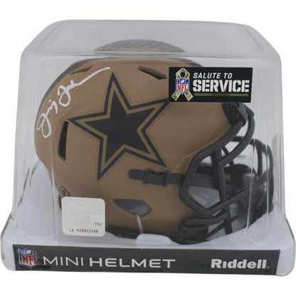 Jimmy Johnson Autographed Dallas Cowboys 2023 Salute to Service Mini Helmet
