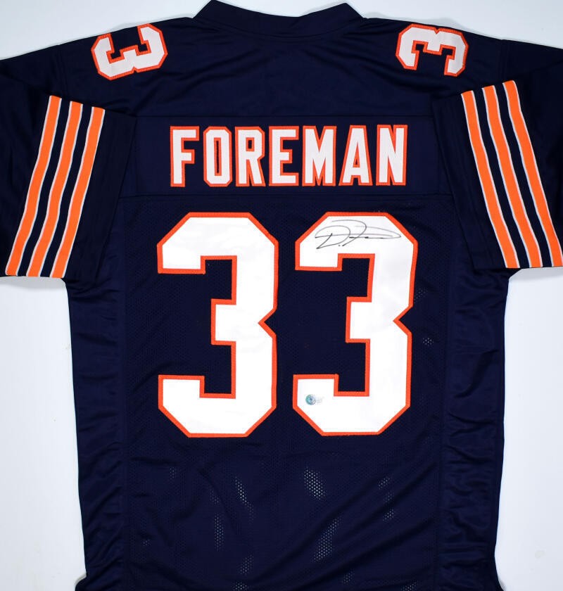 D'Onta Foreman Autographed Custom Blue Jersey