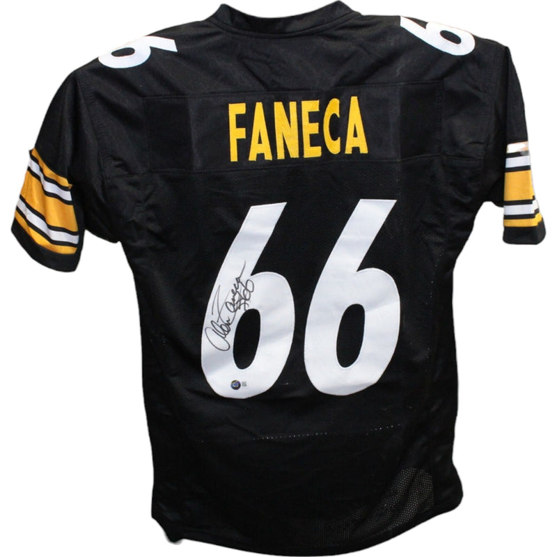Alan Faneca Signed Pittsburgh Steelers Style Custom Football Jersey Beckett