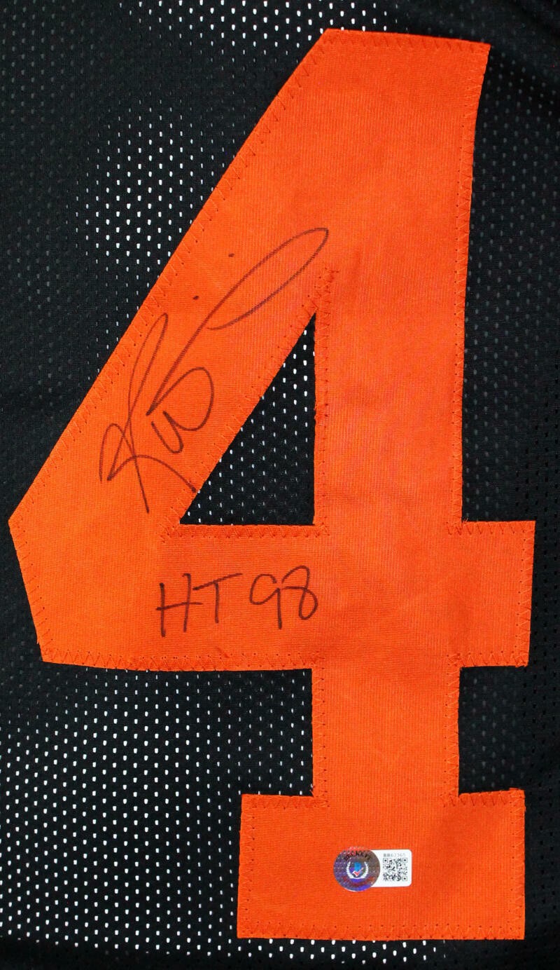 Ricky Williams Autographed Black Custom Jersey Inscribed HT 98