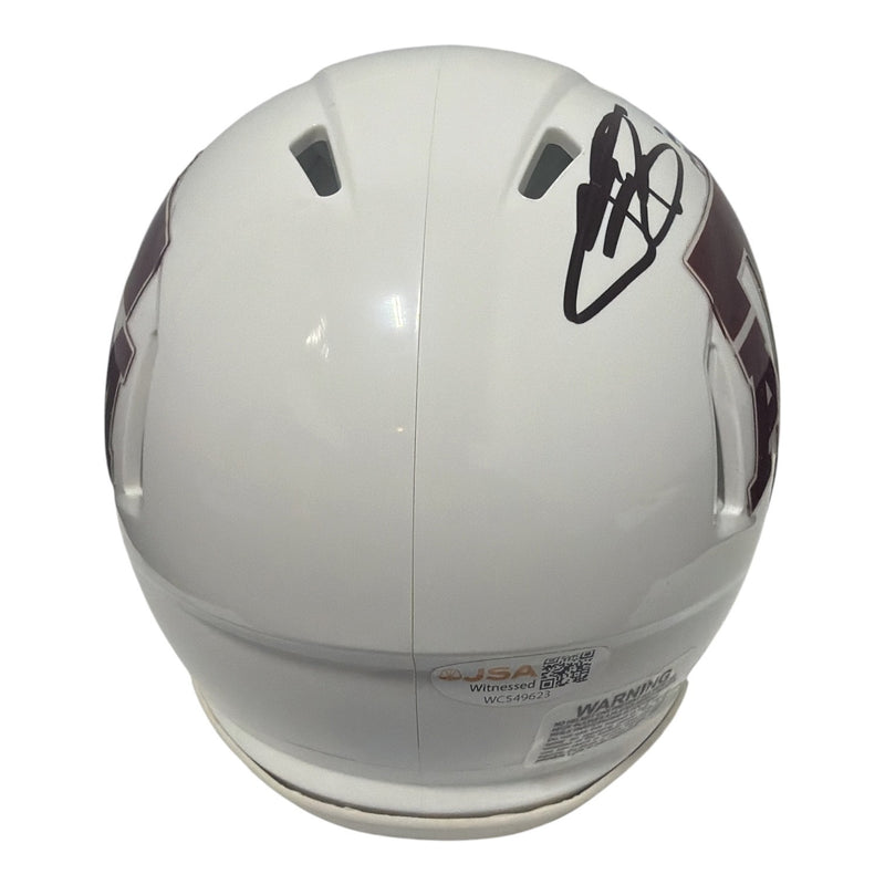 Johnny Manziel Signed Texas A&M Mini Helmet - 2012 Heisman Inscription