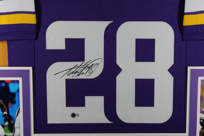 Adrian Peterson Autographed Framed Pro Style Custom Purple Jersey