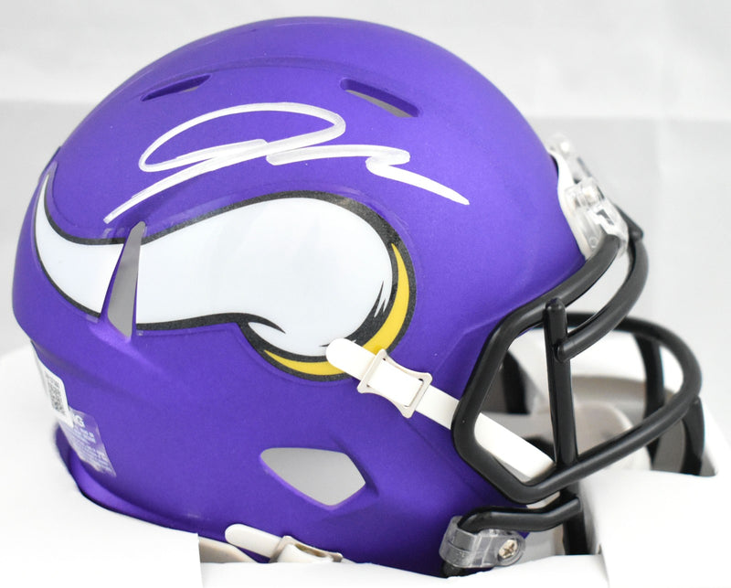 Jordan Addison Signed Minnesota Vikings Speed Mini Helmet