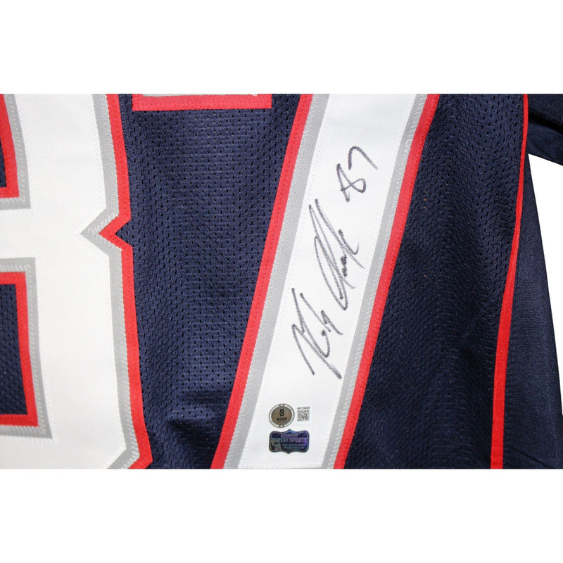 Rob Gronkowski Autographed Blue Custom Football Jersey (Beckett COA)