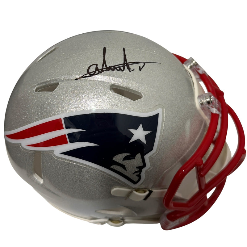 Andres Borregales Signed New England Patriots Speed Mini Helmet JSA