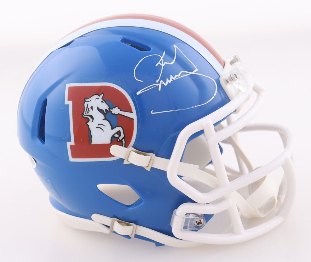 Karl Mecklenburg Signed Denver Broncos Riddell Speed Mini Helmet JSA