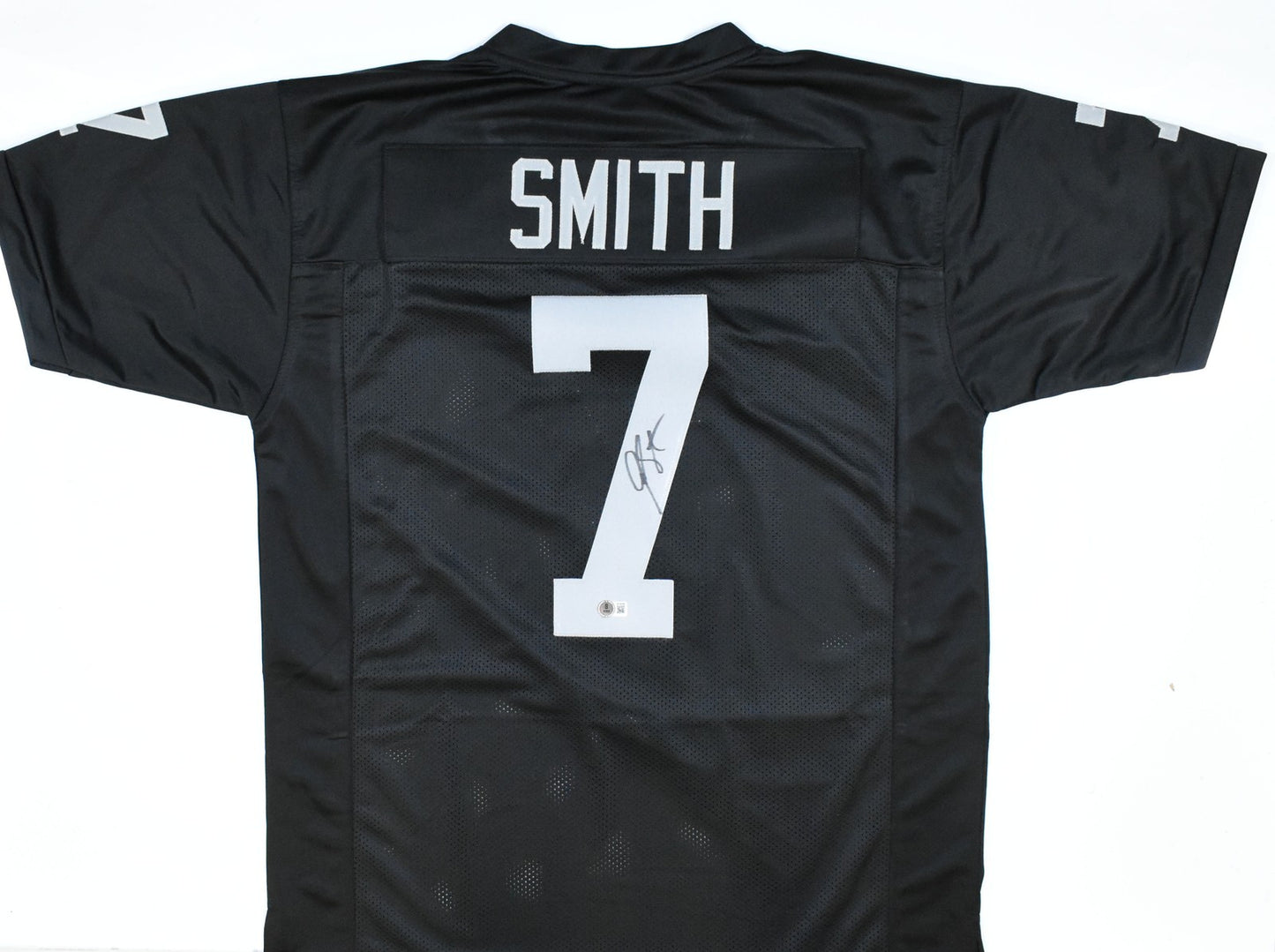 Geno Smith Autographed Las Vegas Raiders Style Custom Jersey - Black