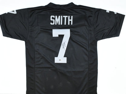 Geno Smith Autographed Las Vegas Raiders Style Custom Jersey - Black