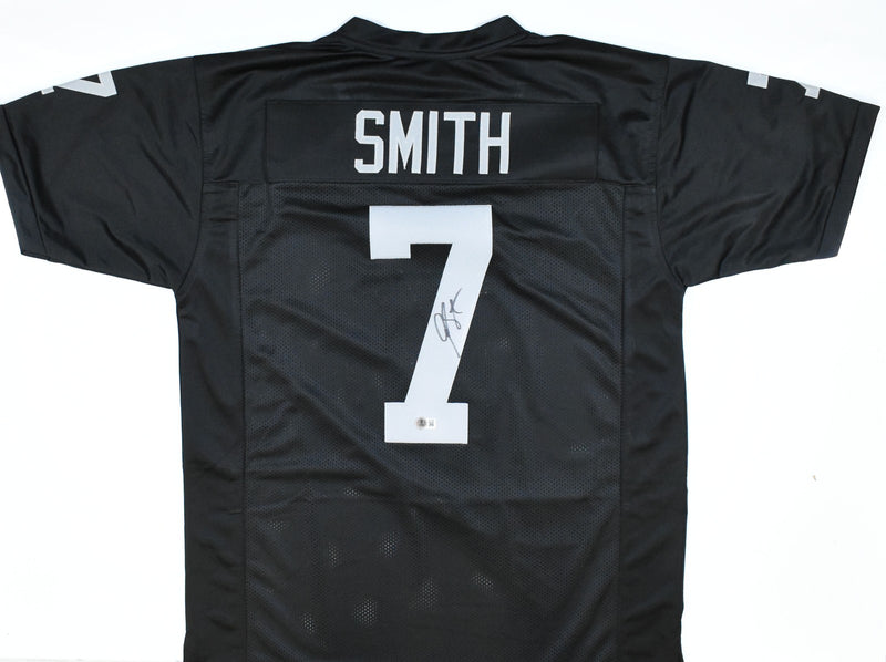 Geno Smith Autographed Las Vegas Raiders Style Custom Jersey - Black