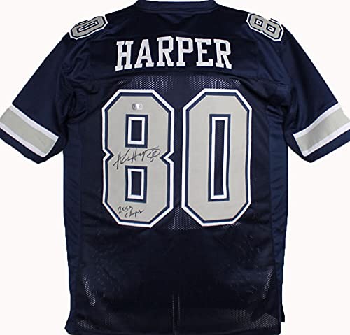 Alvin Harper Signed Dallas Cowboys Custom Blue Jersey "2x SB Champs"
