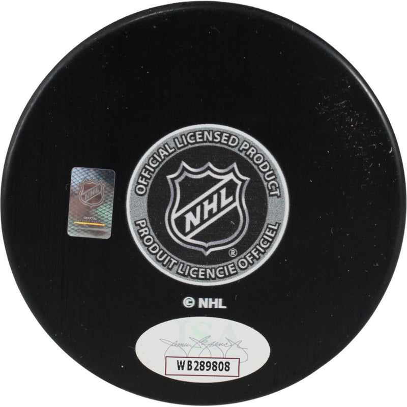 Teemu Selanne Autographed Anaheim Ducks Logo Puck (NHL Top 100, HOF)