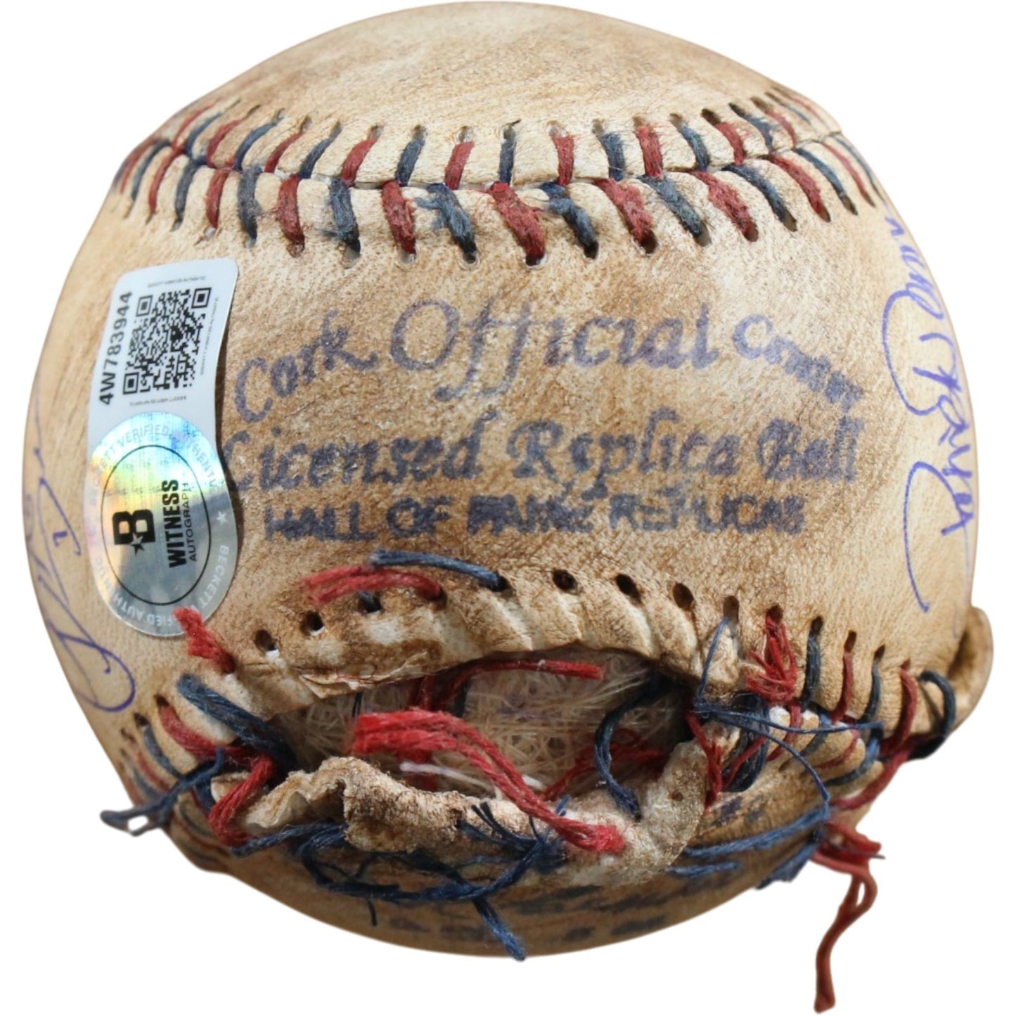 The Sandlot Cast Autographed Custom Ripped Baseball (8 Signatures)