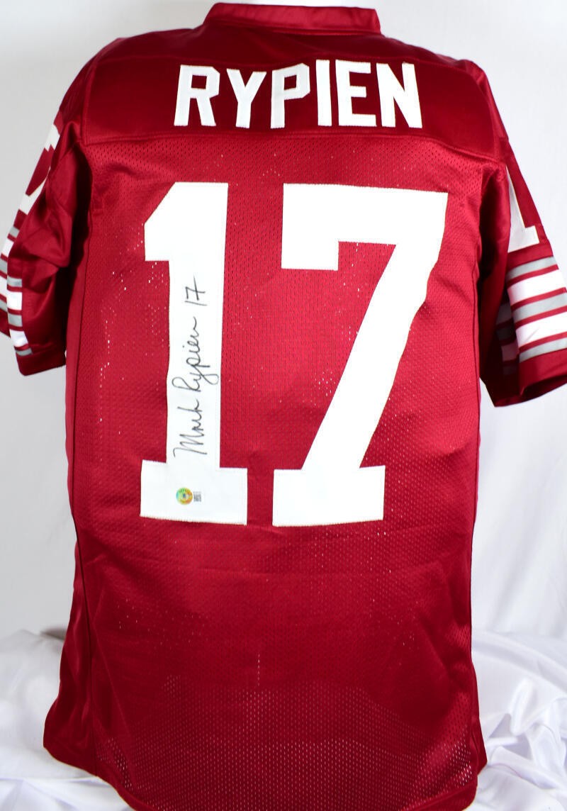 Mark Rypien Autographed Red College Style Custom Jersey