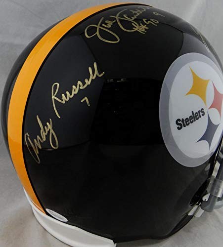 Jack Ham, Jack Lambert & Andy Russell Signed Steelers Full Size Helmet