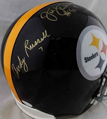 Jack Ham, Jack Lambert & Andy Russell Signed Steelers Full Size Helmet