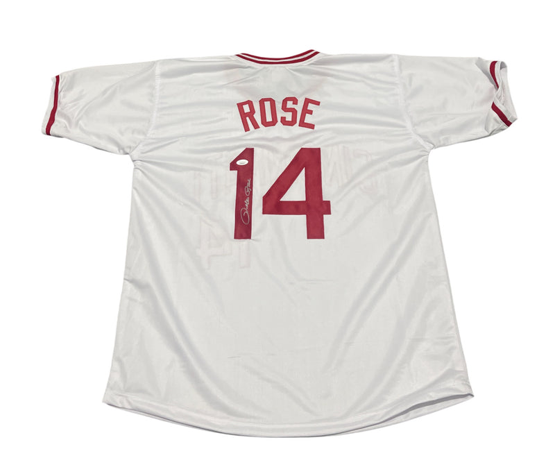 Pete Rose Signed Cincinnati Reds Custom Baseball Jersey (JSA COA)