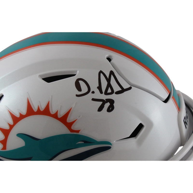Devon Achane Miami Dolphins Autographed Mid-Size Midi Helmet