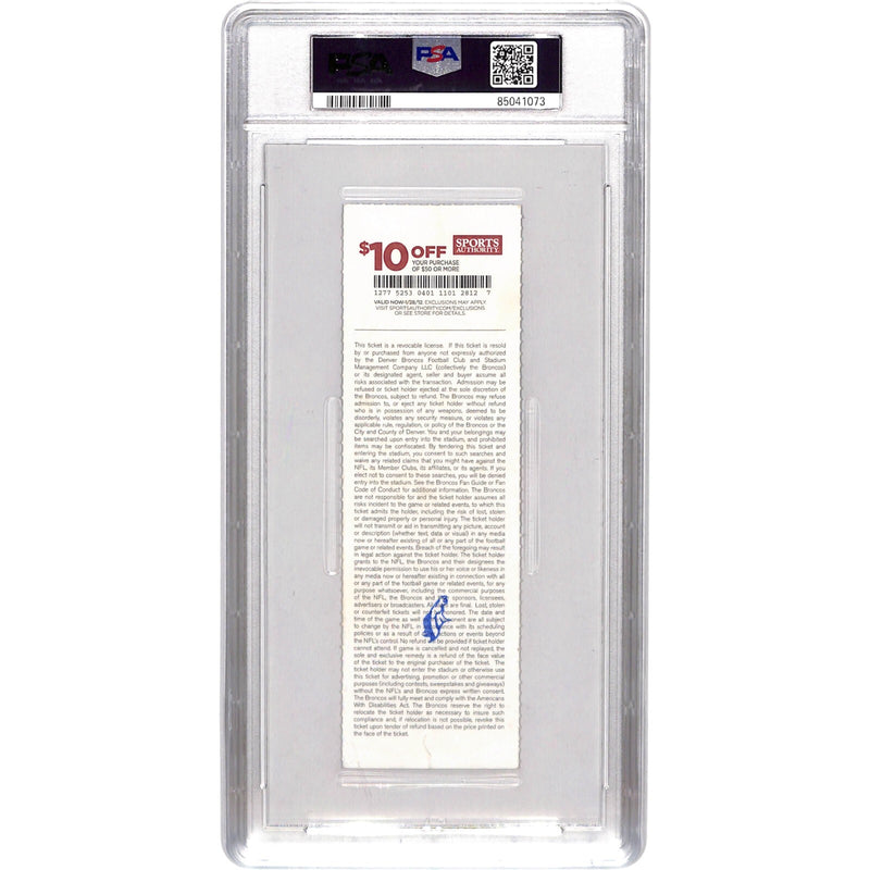 Von Miller Signed Denver Broncos NFL Debut Ticket Stub PSA 8/8