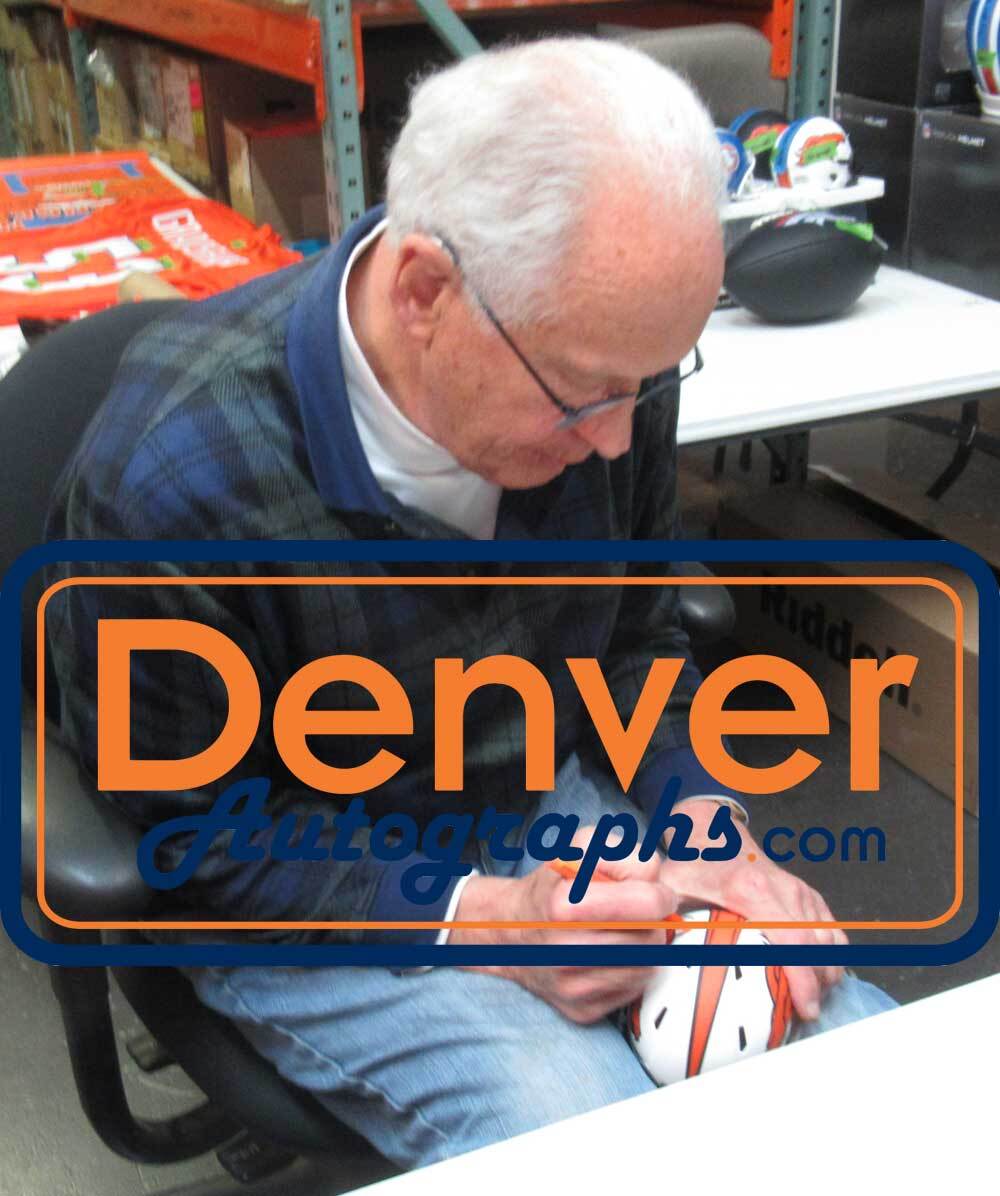 Randy Gradishar Signed Denver Broncos Lunar Mini Helmet JSA