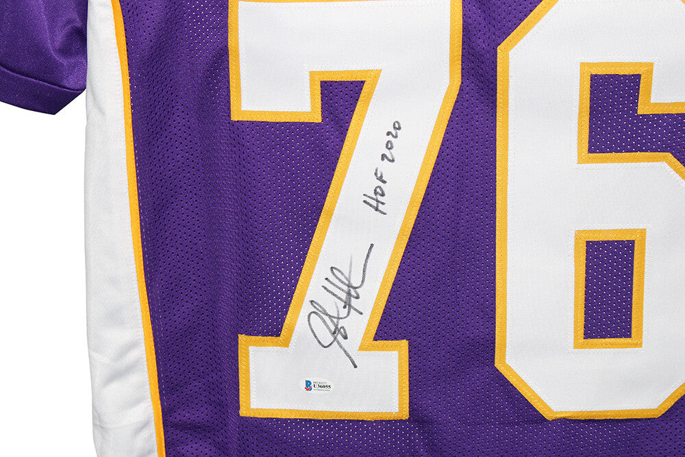 Steve Hutchinson Signed Minnesota Vikings Custom Jersey HOF BAS