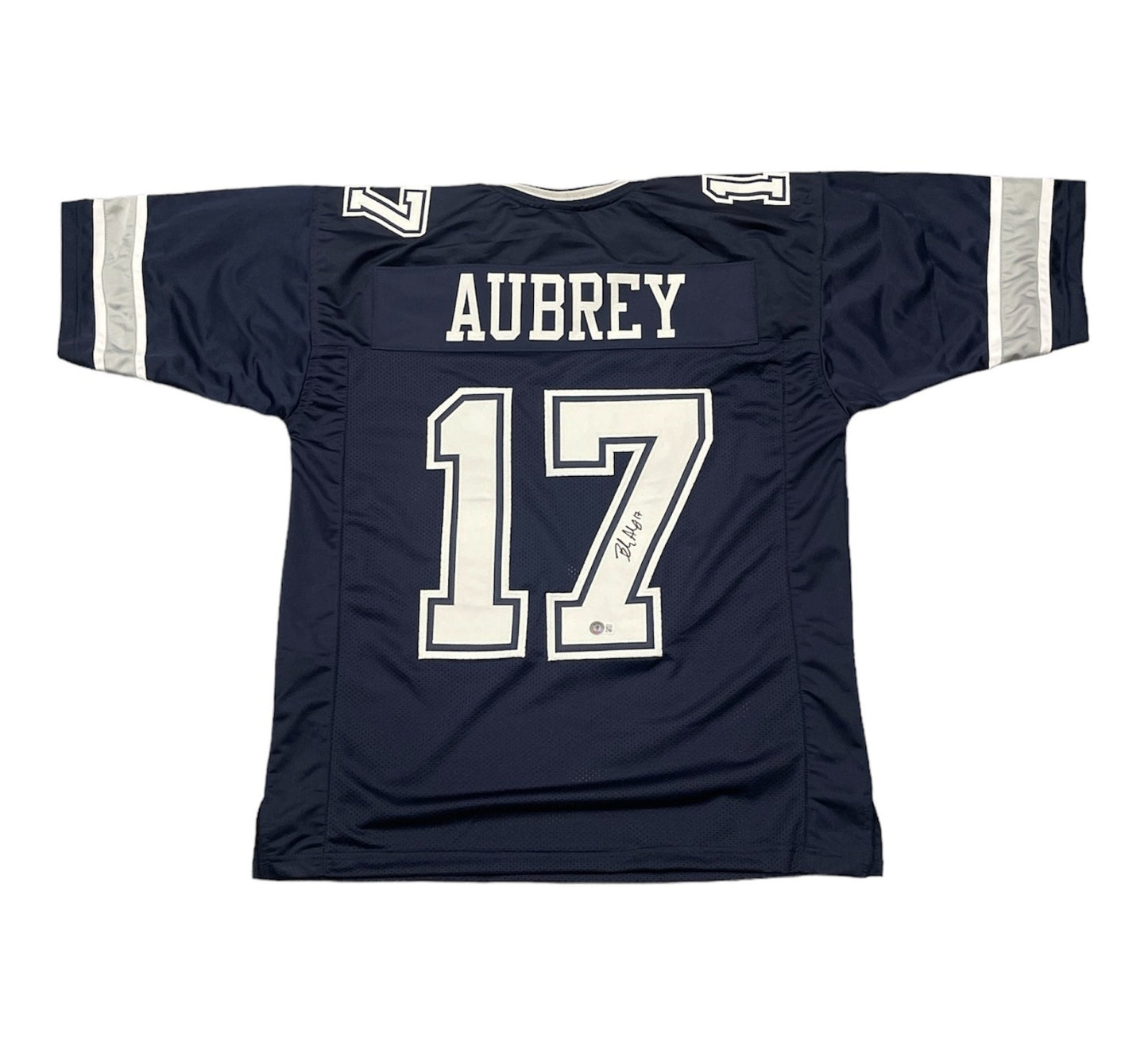 Brandon Aubrey Dallas Cowboys Signed Navy Custom Jersey (Beckett Witnessed)