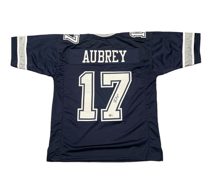 Brandon Aubrey Dallas Cowboys Signed Navy Custom Jersey (Beckett Witnessed)