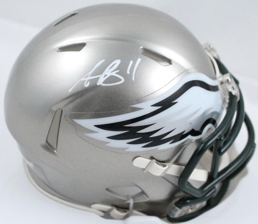 A.J. Brown Autographed Philadelphia Eagles Flash Mini Helmet