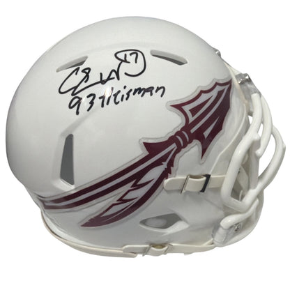 Charlie Ward Signed Florida State Seminoles White Mini Helmet - 93 Heisman