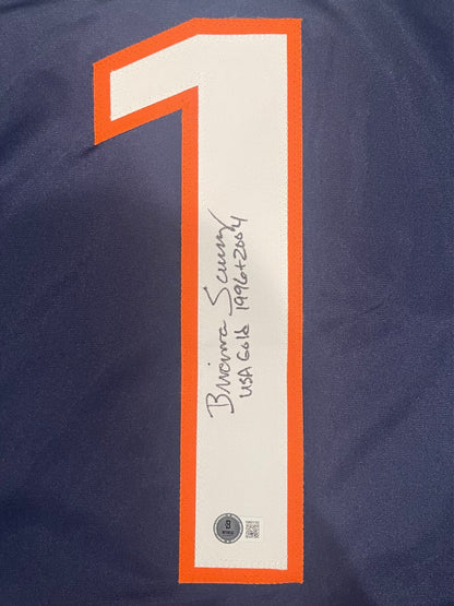 Brianna Scurry Signed United States Custom Jersey Beckett BAS COA