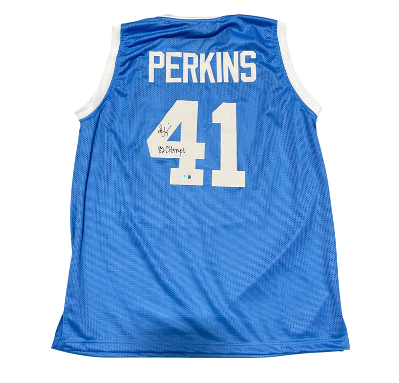 Sam Perkins Signed North Carolina UNC Custom Basketball Jersey (82 Champs)