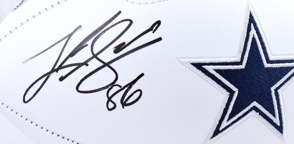 Luke Schoonmaker Signed Dallas Cowboys Logo Football