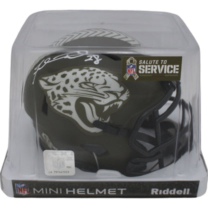Fred Taylor Signed Jacksonville Jaguars Salute to Service Mini Helmet