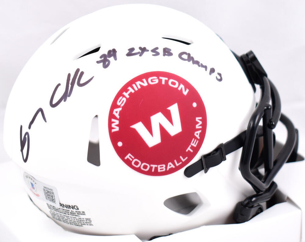 Gary Clark Signed Washington Lunar Speed Mini Helmet 2x SB Champs