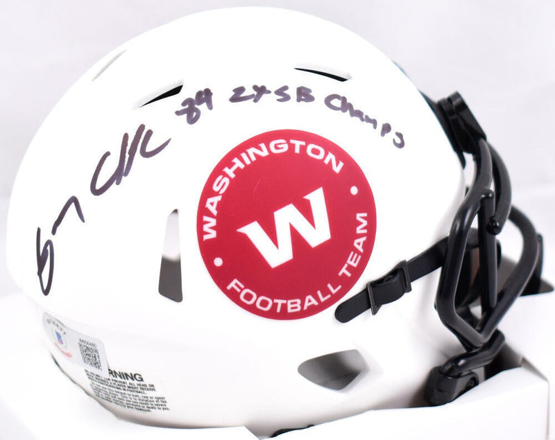 Gary Clark Signed Washington Lunar Speed Mini Helmet 2x SB Champs