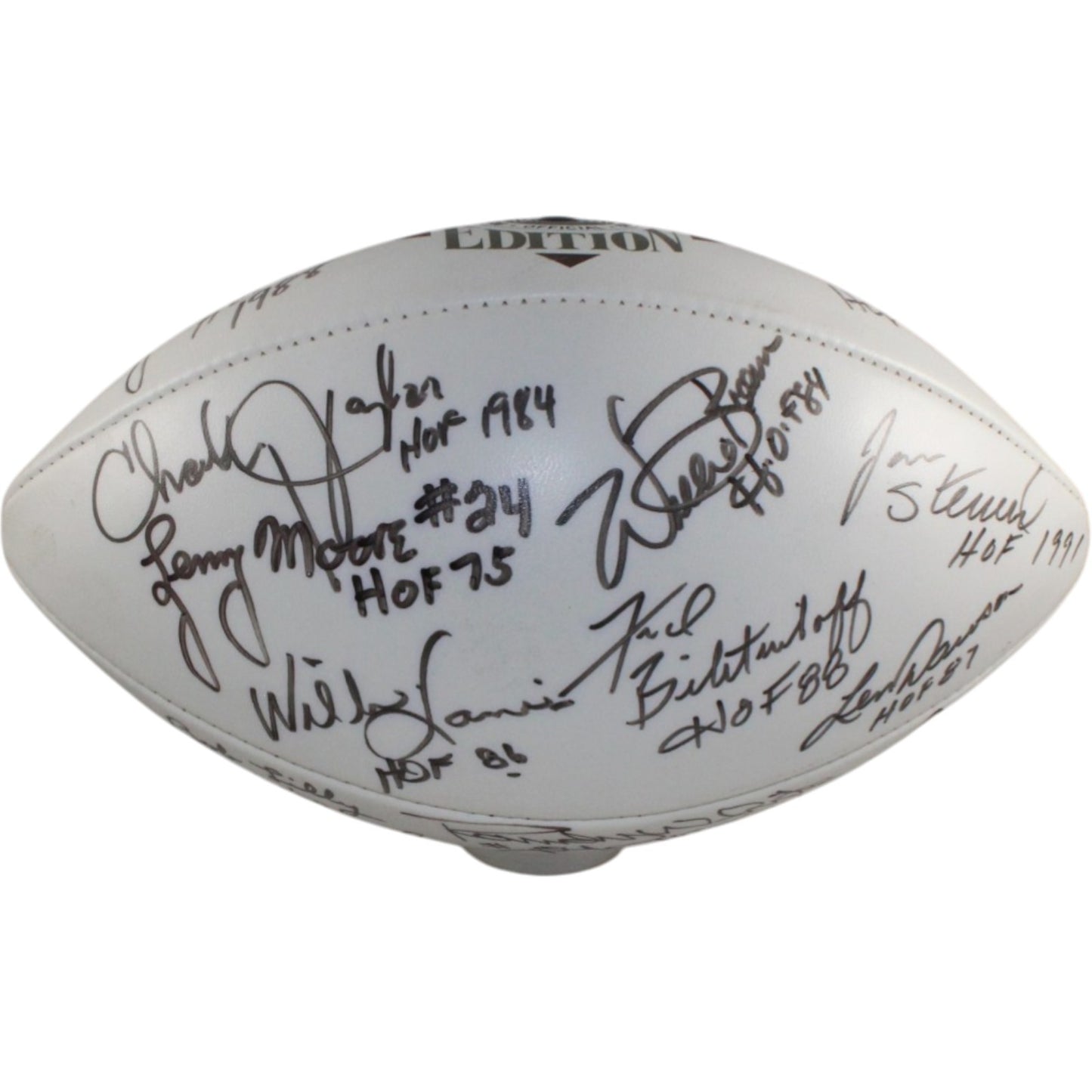 Butkus, Dorsett & More Multi-Signed NFL Hall of Fame Logo Football