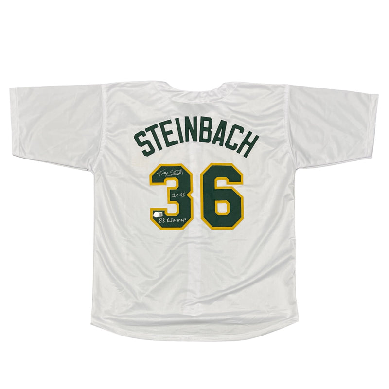 Terry Steinbach Signed Oakland Athletics Custom Baseball Jersey