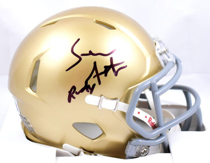 Sean Astin Signed Notre Dame Mini Helmet - Rudy Inscribed