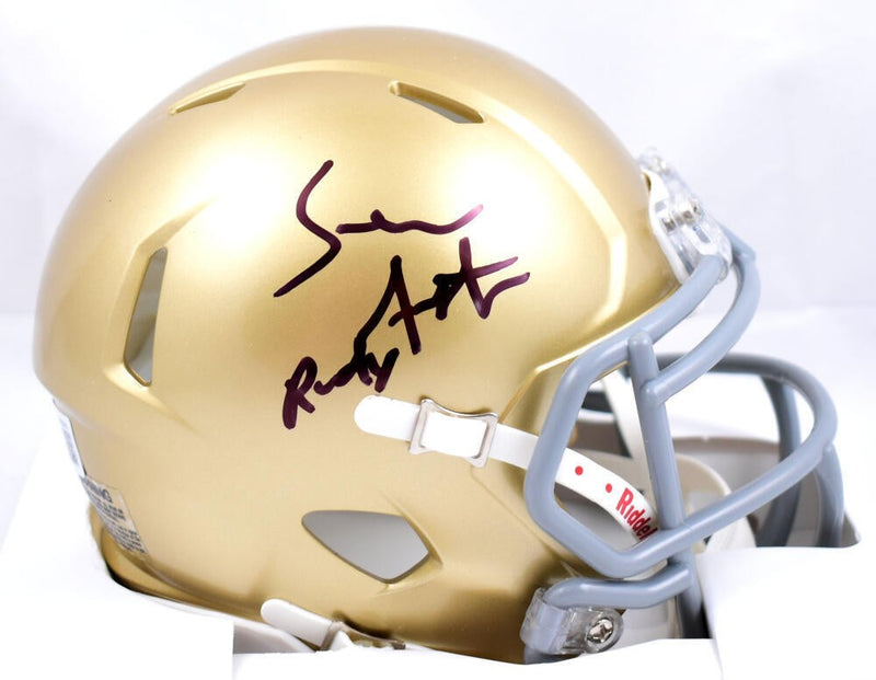 Sean Astin Signed Notre Dame Mini Helmet - Rudy Inscribed