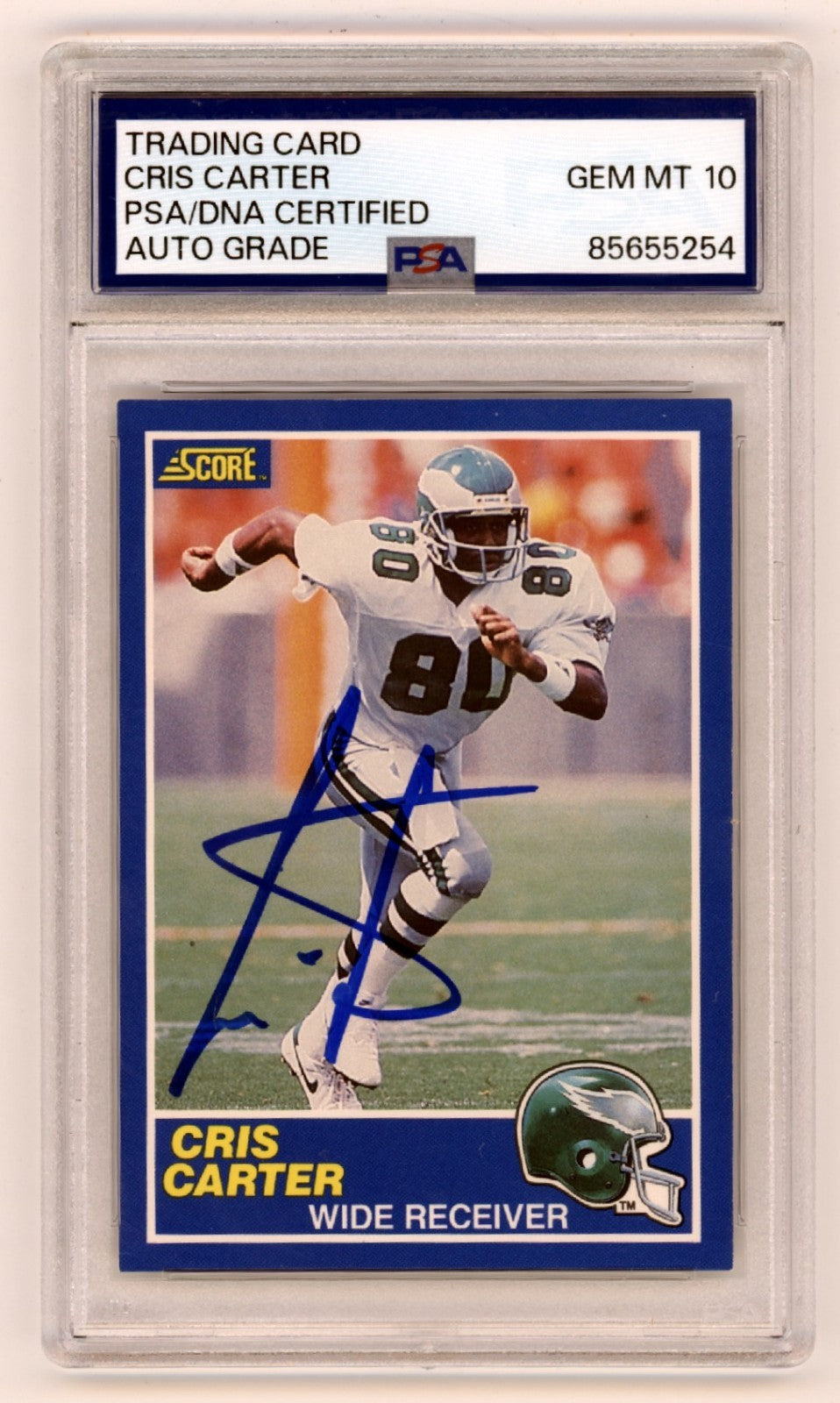 Cris Carter Signed 1989 Score #72 Rookie Card PSA 10 Auto
