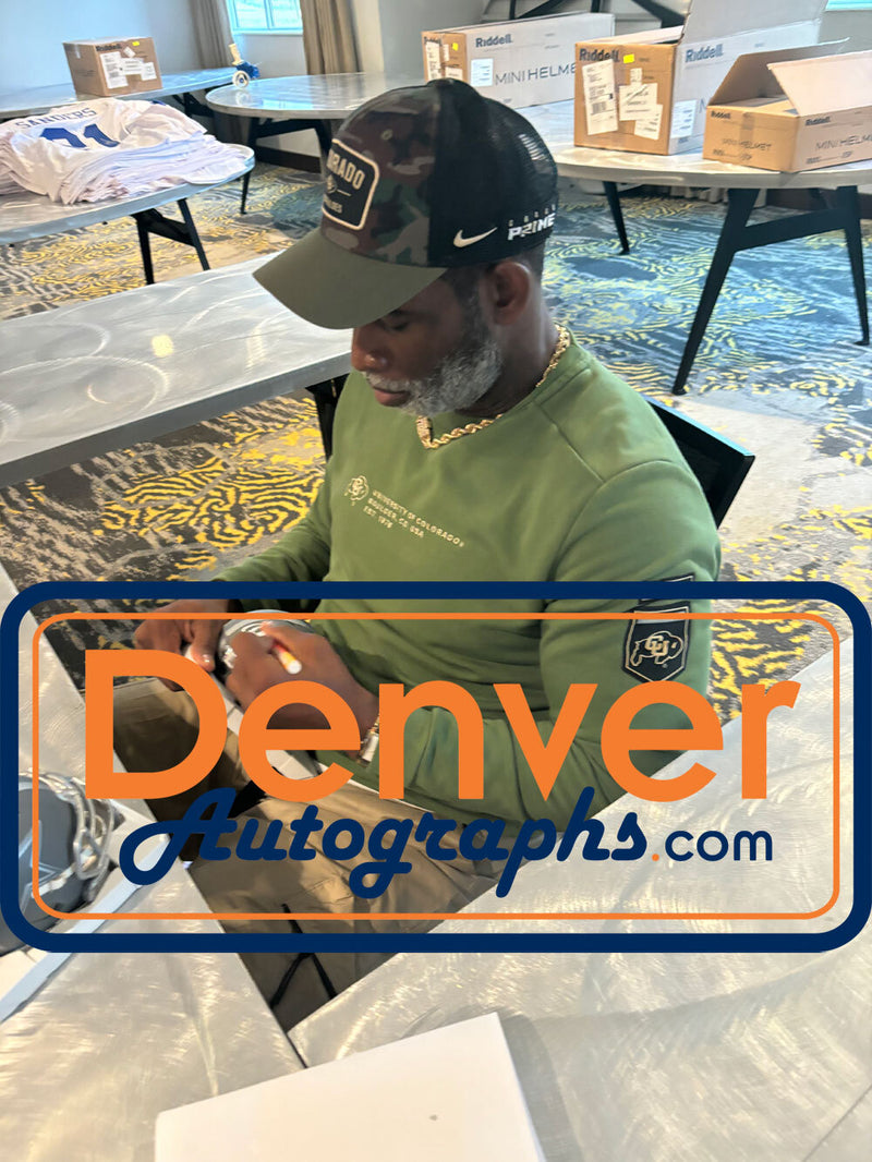 Deion Sanders Dallas Cowboys Autographed Slate Mini Helmet