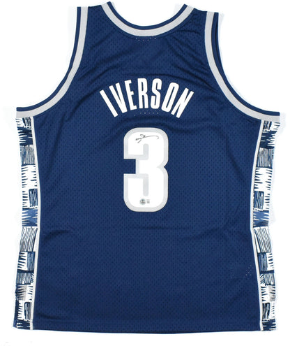 Allen Iverson Signed Georgetown Hoyas Mitchell & Ness Jersey