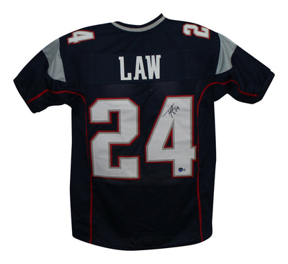Ty Law Autographed New England Patriots Style Custom Jersey (BAS)