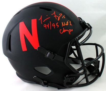Tommie Frazier Signed Nebraska Cornhuskers Full Size Eclipse Speed Helmet