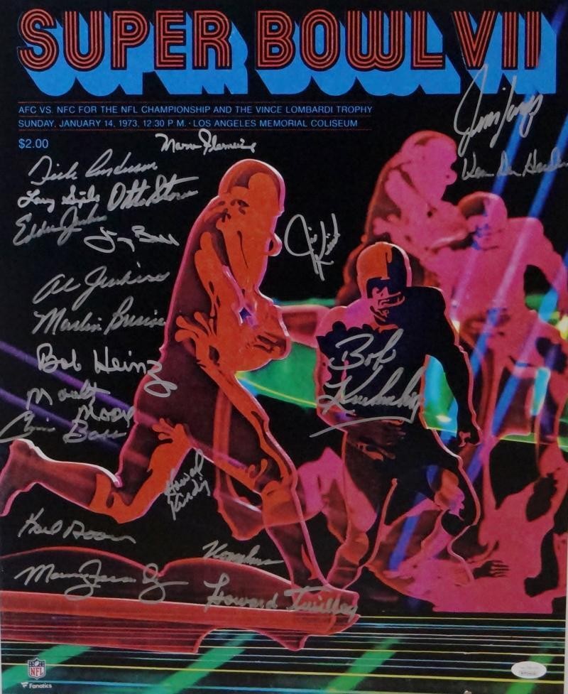 1972 Miami Dolphins Multi-Signed Super Bowl VII 16x20 Photo (20 Sigs)